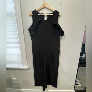 Ruffle sleeved black jumpsuit